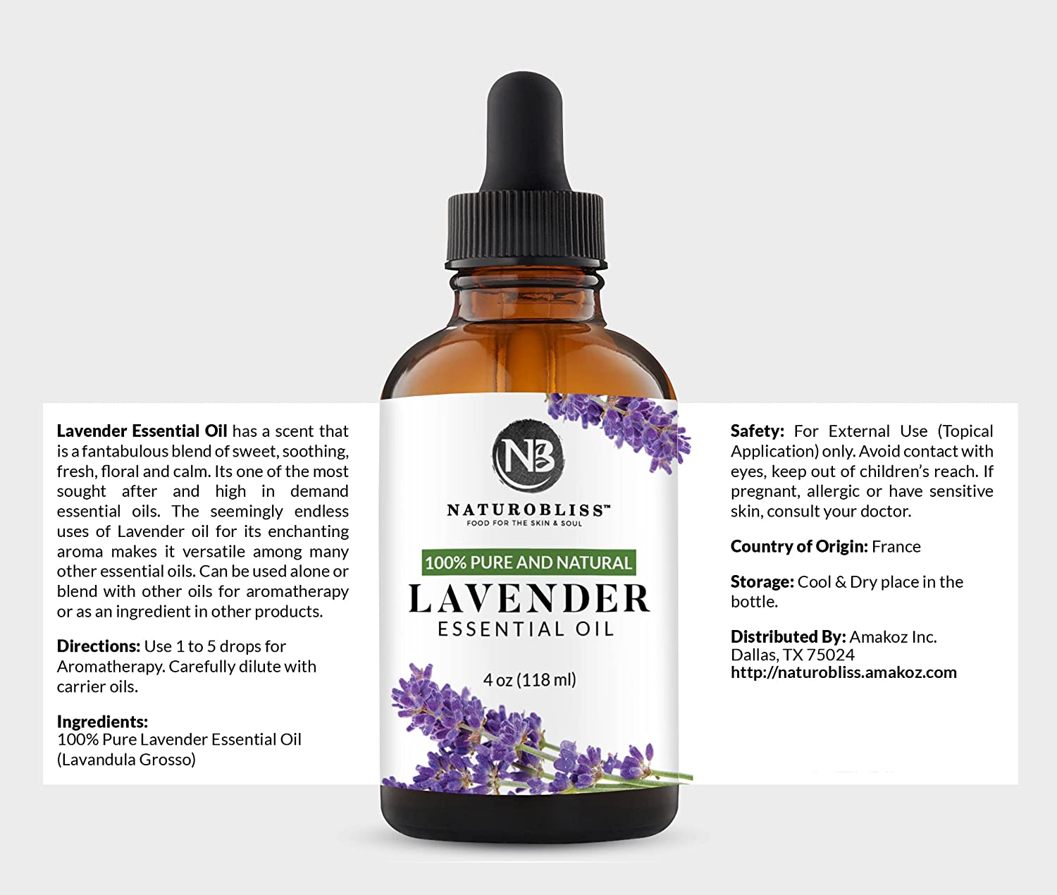 Lavender Essential Oil, 100% Pure Therapeutic Grade, Premium Quality Lavender Oil, 4 Fl. Oz - Perfect for Aromatherapy and Relaxation