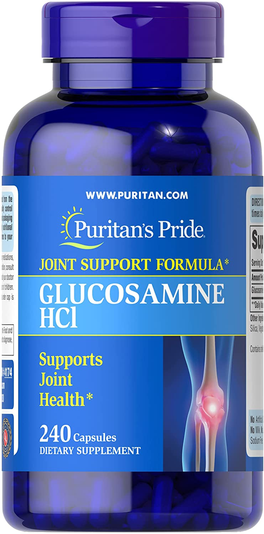 Glucosamine HCI 680 Mg, Ideal Supplement for Joint and Cartilage Health, 240 Count by Puritan'S Pride