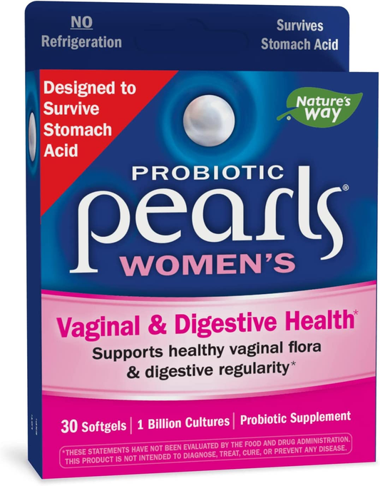 Probiotic Pearls for Women, Vaginal and Digestive Health Support*, Protects against Occasional Constipation and Bloating* Relief, 30 Softgels