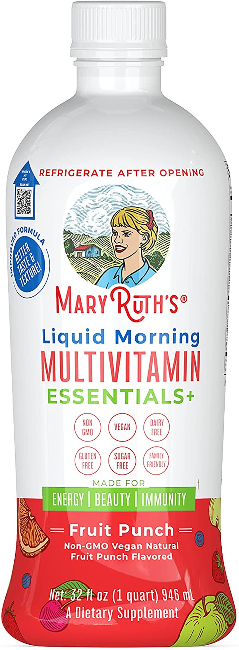 Multivitamin | Multivitamin for Women Men & Kids | Liquid Multivitamin | Liquid Vitamins for Adults & Kids | Immune Support Supplement | Overall Wellness | Vegan | Non-Gmo | Gluten Free | 32 Servings