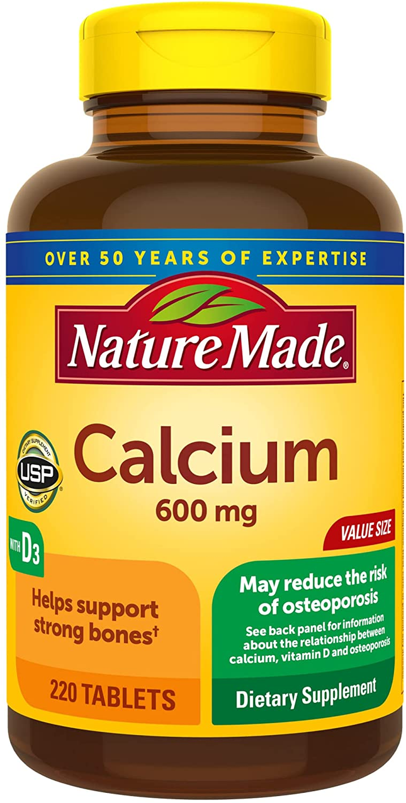 Calcium 600 Mg with Vitamin D3, 220 Tablets