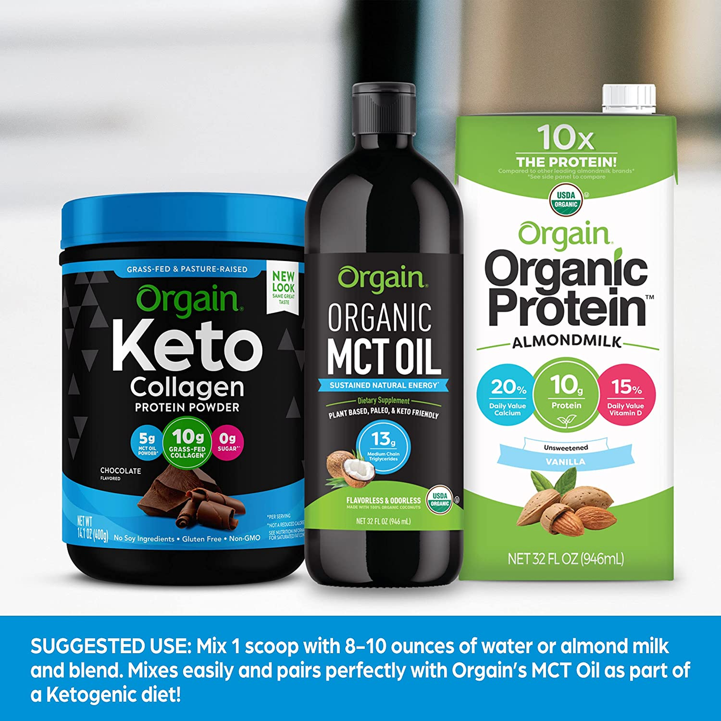 Keto Collagen Protein Powder with MCT Oil, Chocolate - Paleo Friendly, Grass Fed Hydrolyzed Collagen Peptides Type I and III, Dairy Free, Gluten Free, Soy Free, 0.88 Lb (Packaging May Vary)