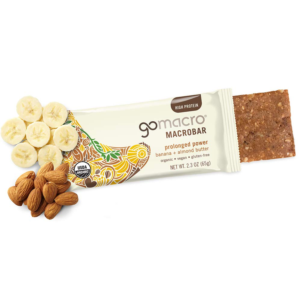 Macrobar Organic Vegan Protein Bars - Banana + Almond Butter (2.3 Ounce Bars, 12 Count)