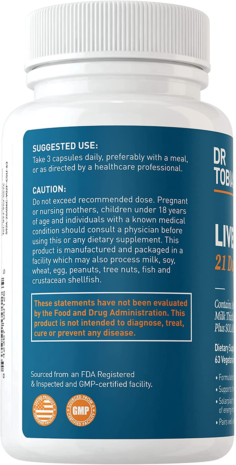 Liver 21 Day Cleanse, Herbal Liver Detox Cleanse with Solarplast, Artichoke Extract, Milk Thistle & Dandelion Extract, for Liver Cleanse & Detox, 63 Vegetable Capsules (3 Daily)