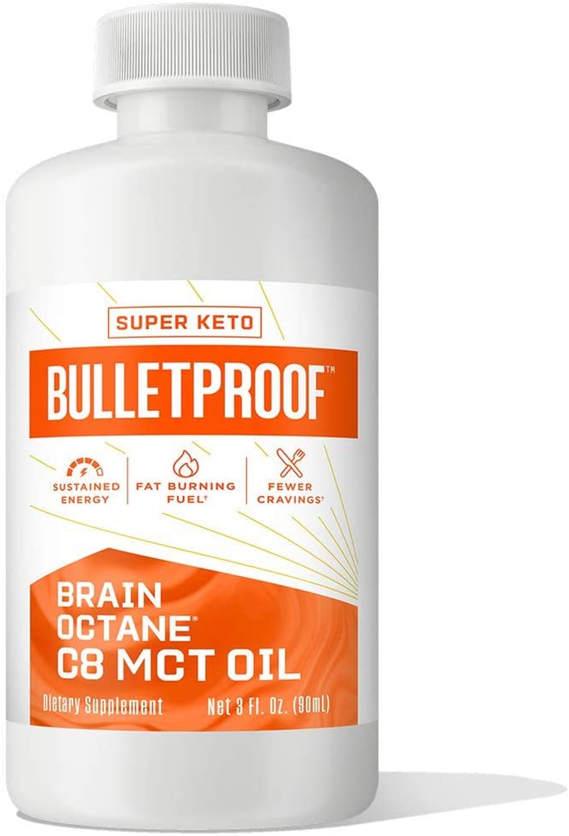 Brain Octane C8 MCT Oil Travel Size, 3 Ounces, Keto Supplement for Sustained Energy and Fewer Cravings