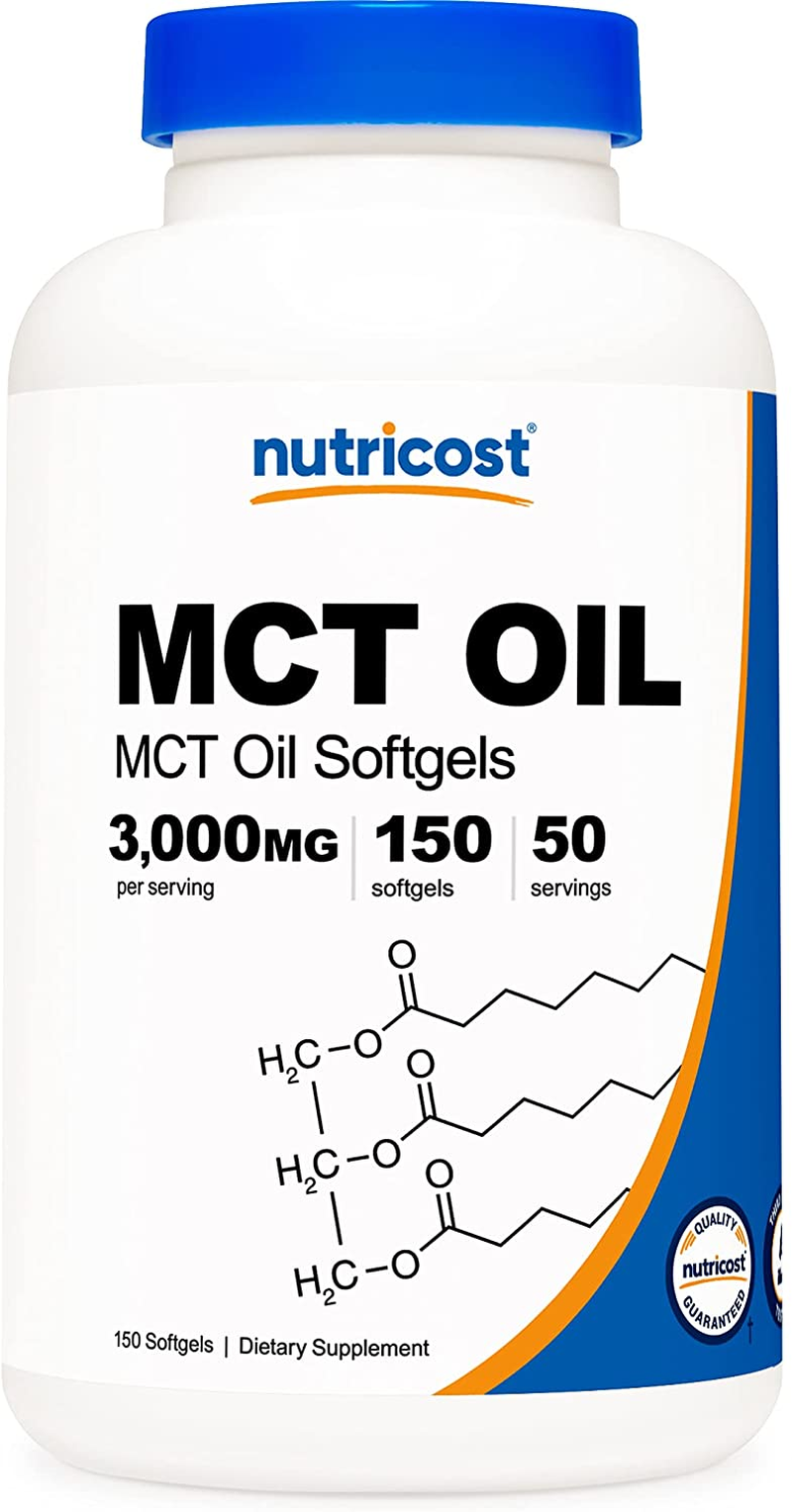 MCT Oil Softgels 1000Mg, 150 SFG (3,000Mg Serv) - Great for Keto, Ketosis, and Ketogenic Diets