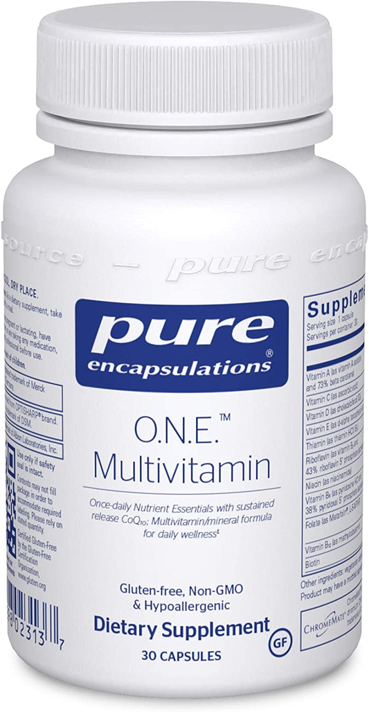 O.N.E. Multivitamin | Once Daily Multivitamin with Antioxidant Complex Metafolin, Coq10, and Lutein to Support Vision, Cognitive Function, and Cellular Health* | 30 Capsules