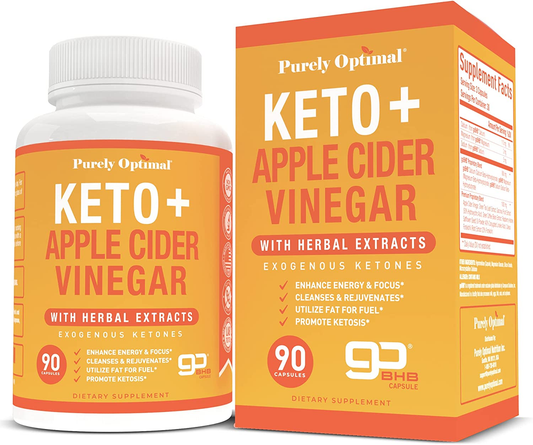 Premium Keto + Apple Cider Vinegar Pills - Promote Ketosis, Boost Energy & Focus, Support Metabolism, Manage Cravings - Keto Diet Pills with Garcinia Cambogia, Keto Bhb Exogenous Ketones - 90 Capsules