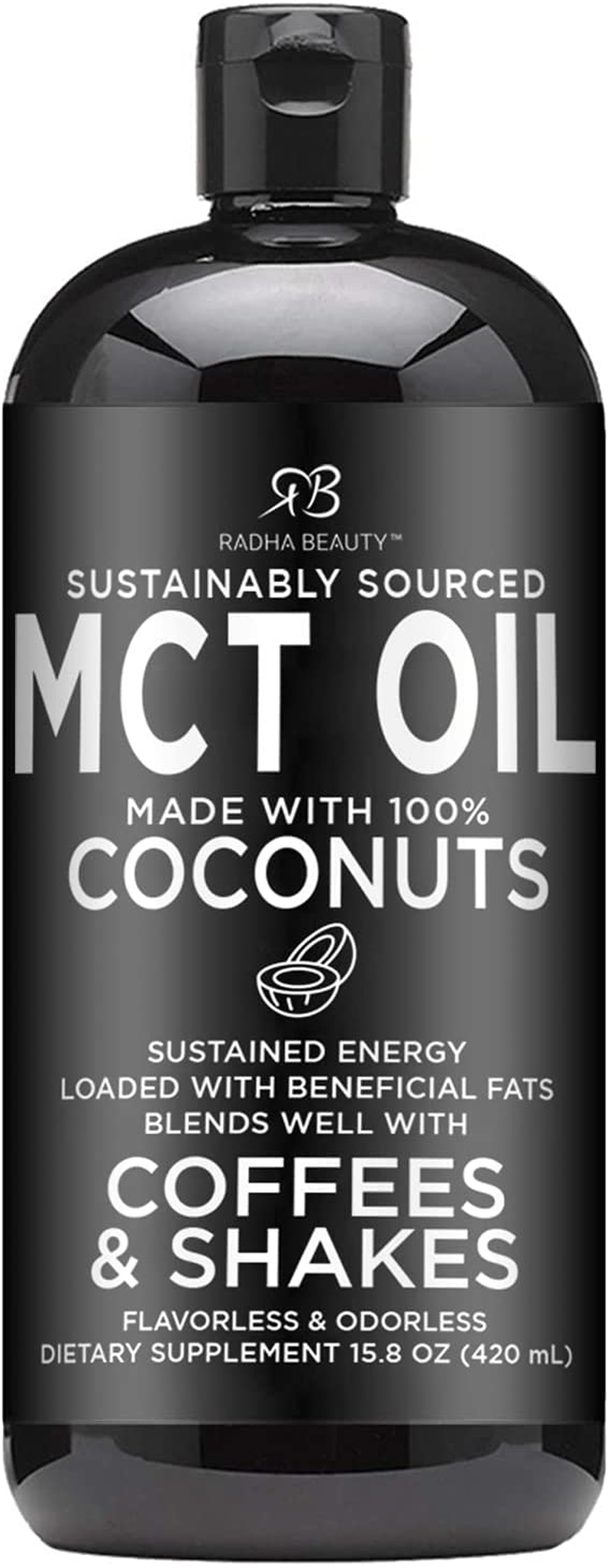 Premium MCT Oil Made Only from Non-Gmo Coconuts - 15.8Oz. Keto, Paleo, Gluten Free and Vegan Approved.