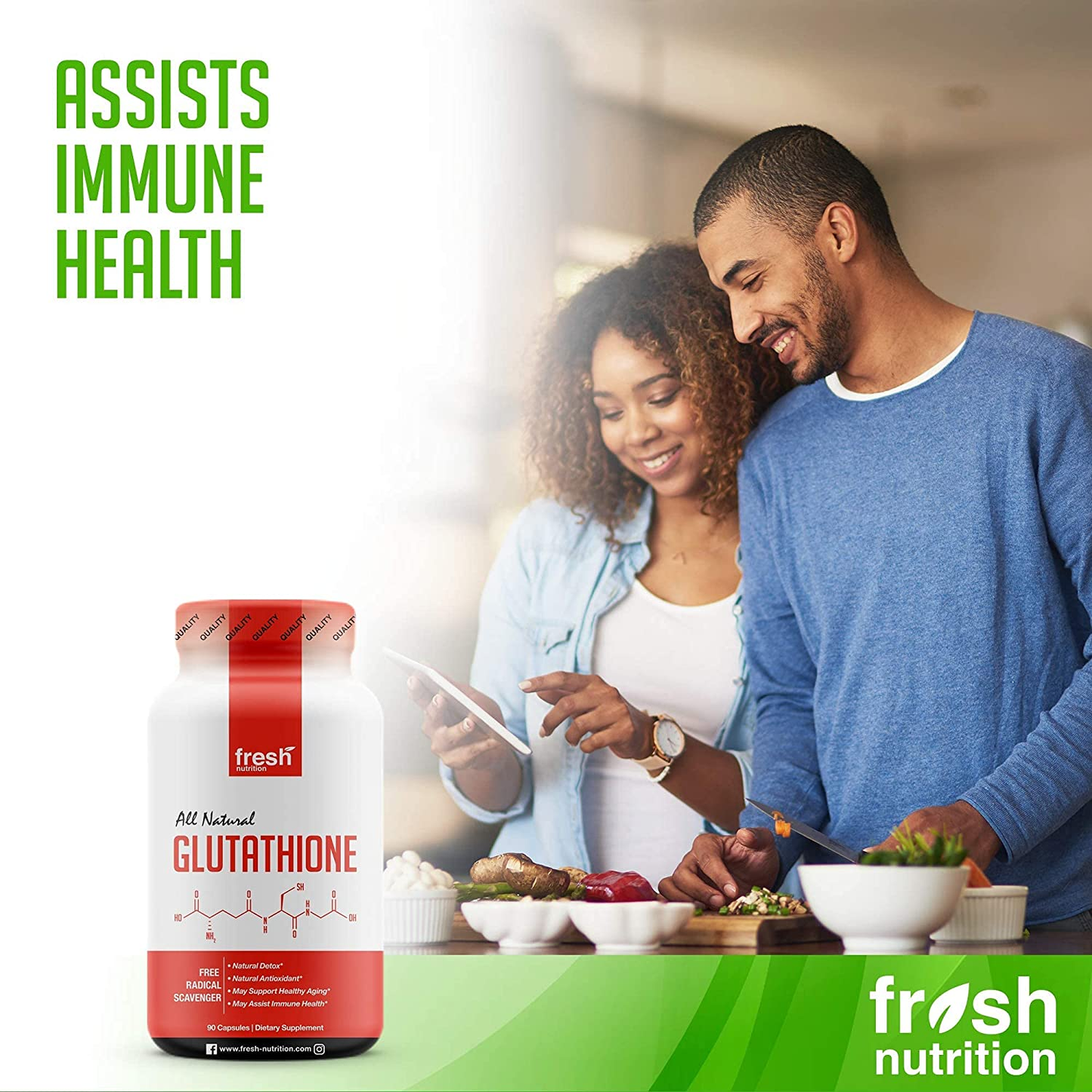 Glutathione Supplement - Strongest DNA Verified Glutathione Reduced - Vegan Friendly, Non GMO, Gluten & Soy Free