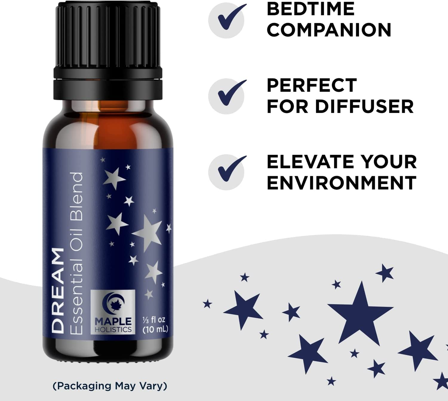 Sleep Essential Oil Blend for Diffuser - Dream Essential Oil for Diffusers Aromatherapy and Wellness with Ylang-Ylang Clary Sage Roman Chamomile and Lavender Essential Oil for Nighttime Support 10Ml