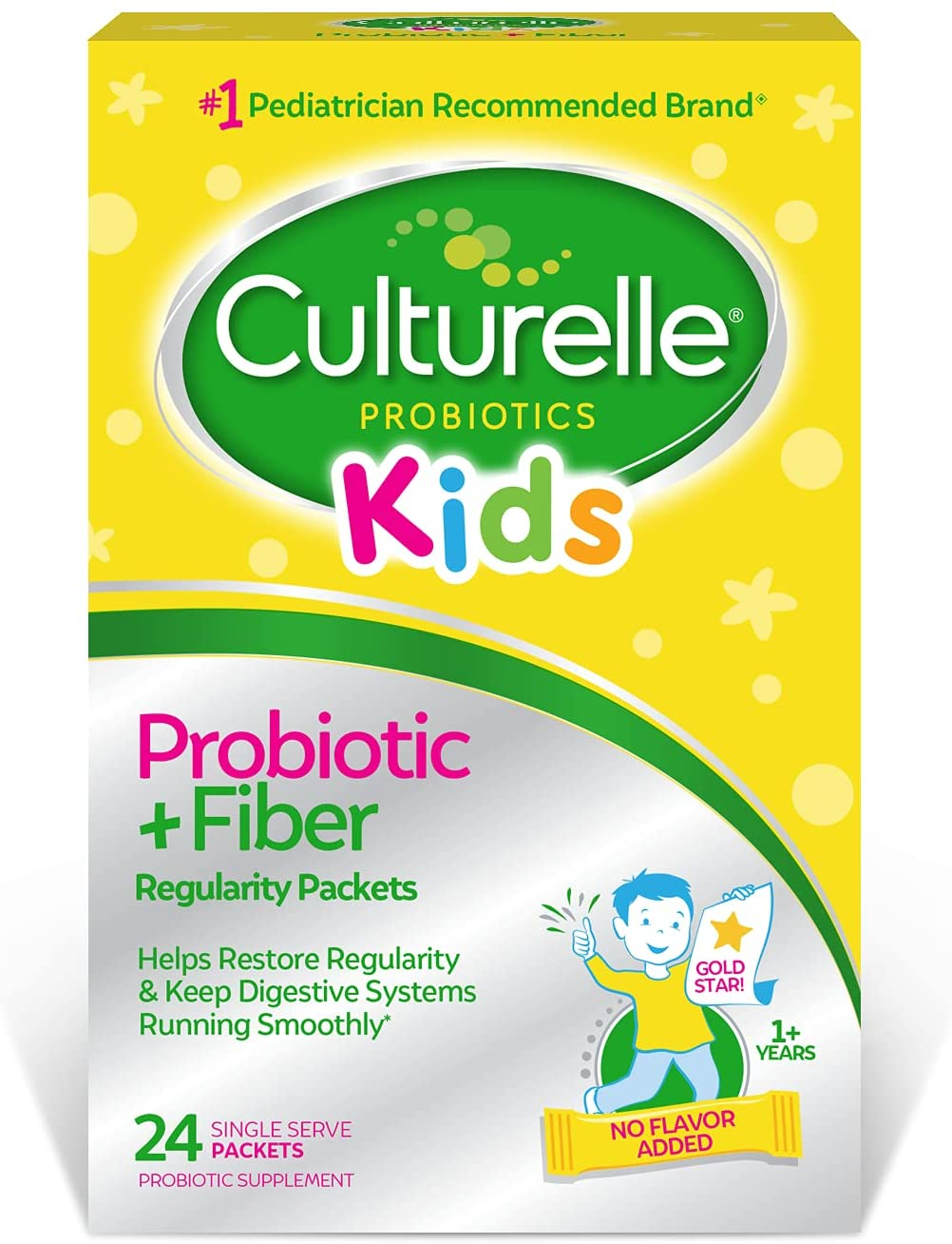 Kids Regularity Probiotic & Fiber | Helps Restore Regularity & Keeps Kids' Digestive Systems Running Smoothly* | 24 Single Packets