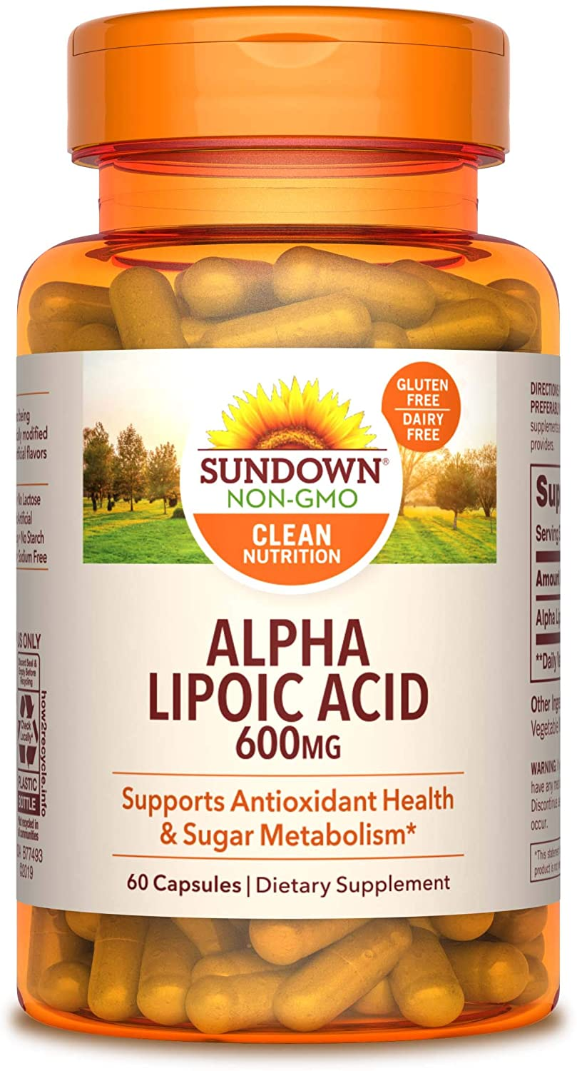 Super Alpha Lipoic Acid 600 Mg, 60 Capsules (Packaging May Vary) Non-Gmoˆ, Free of Gluten, Dairy, Artificial Flavors