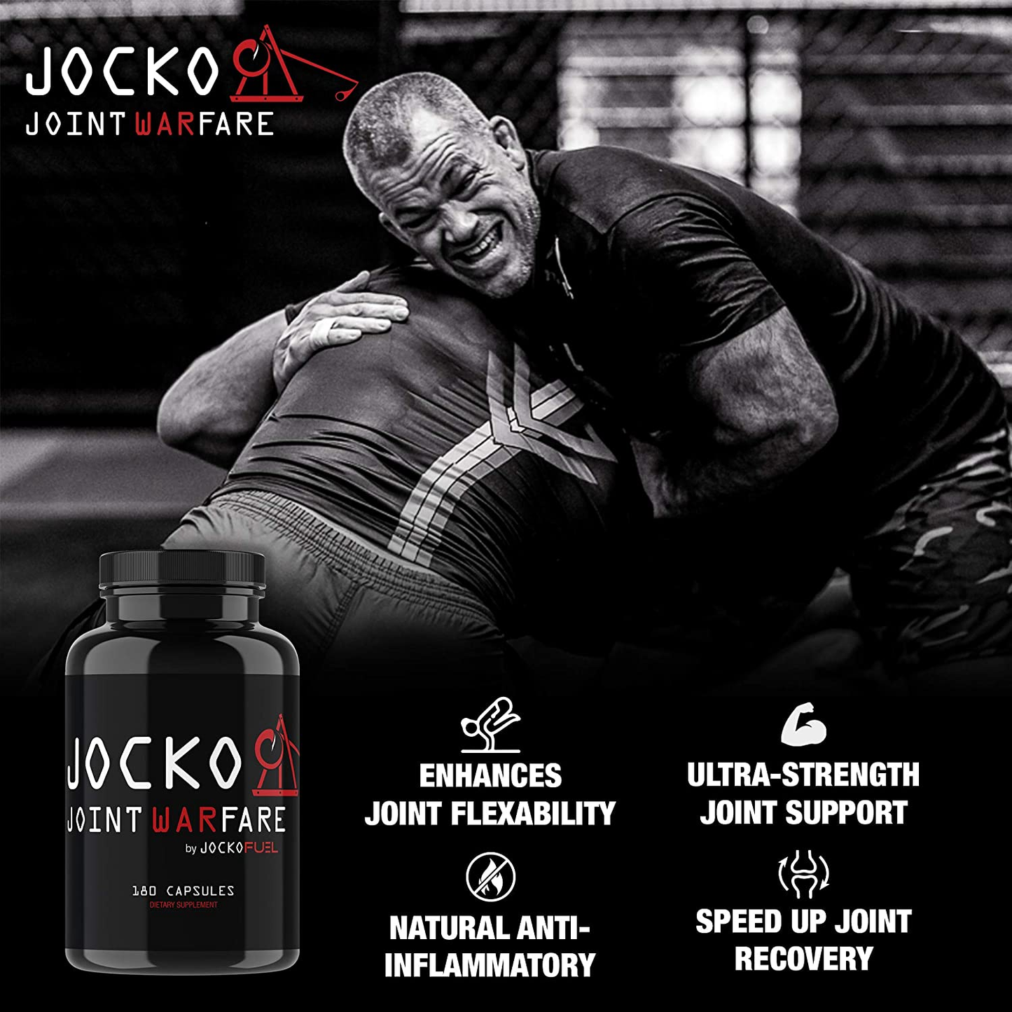 Jocko Joint Warfare Supplement - Curcumin, Tumeric, Glucosamine, MSM, Boswellia, Quercetin - Contains anti Inflammatory Compounds - Supports Joint Mobility, Healing, and Pain Relief - 60 Servings