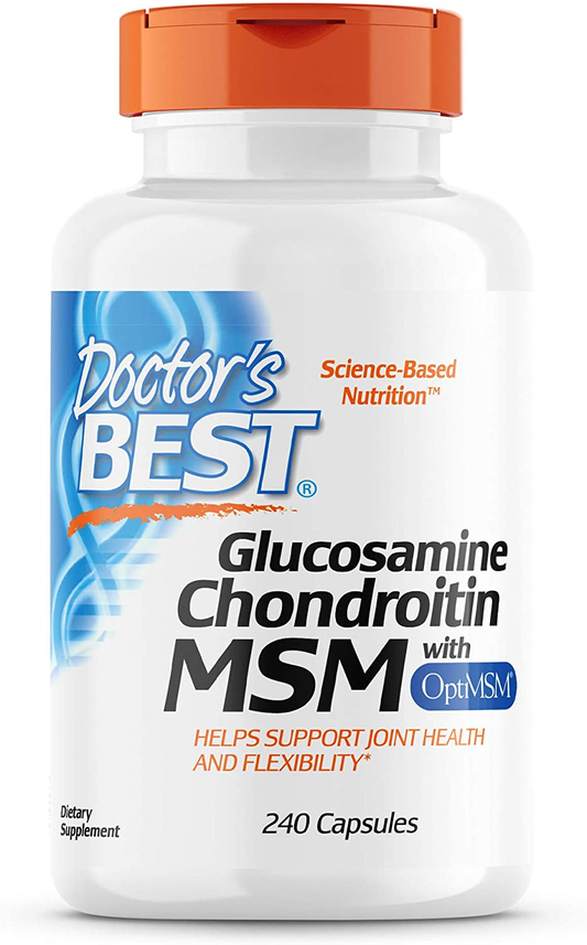 Glucosamine Chondroitin Msm with Optimsm Capsules, Supports Healthy Joint Structure, Function & Comfort, Non-Gmo, Gluten Free, Soy Free, 240 Count (Pack of 1)