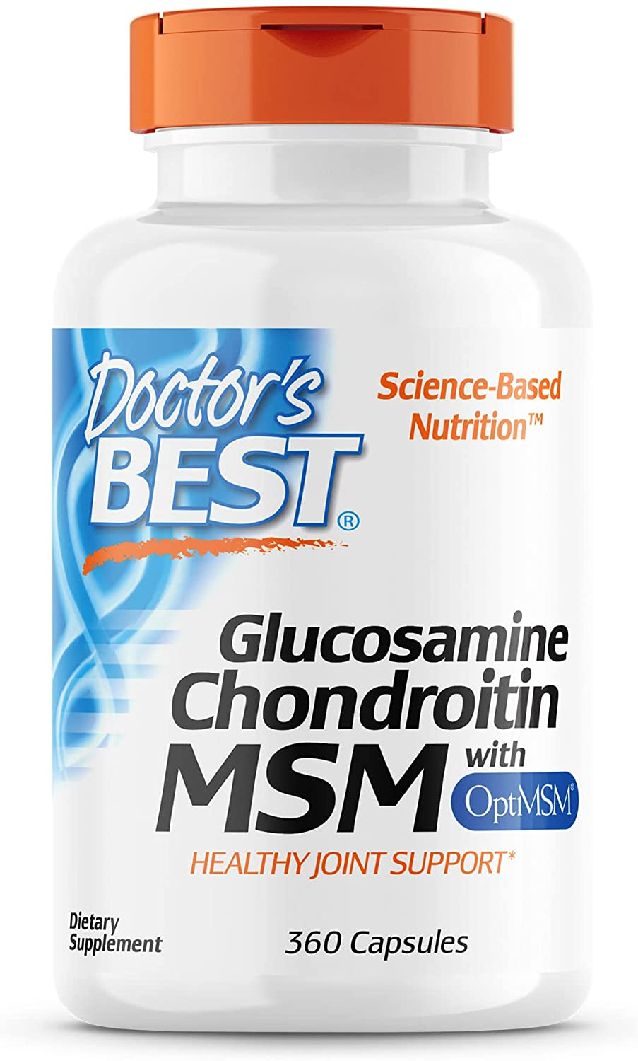 Glucosamine Chondroitin MSM with Optimsm, Supports Healthy Joint Structure, Function, & Comfort, Non-Gmo, Gluten Free, Soy Free, 360 Count