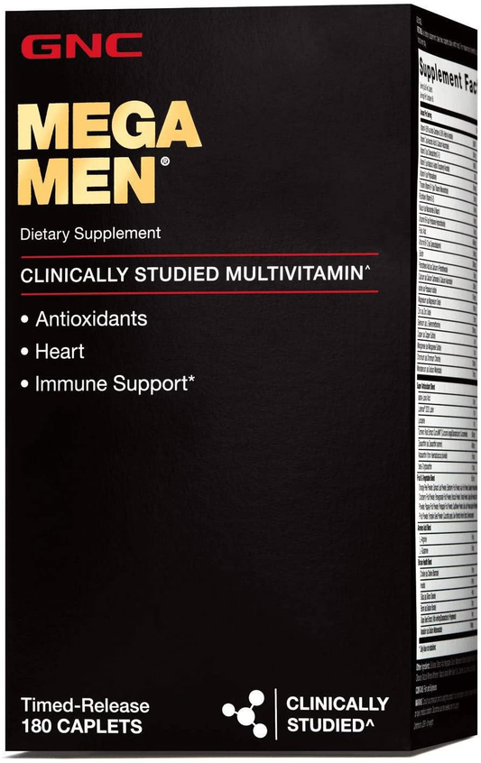 Mega Men Multivitamin for Men, 180 Count, Antioxidants, Heart Health, and Immune Support