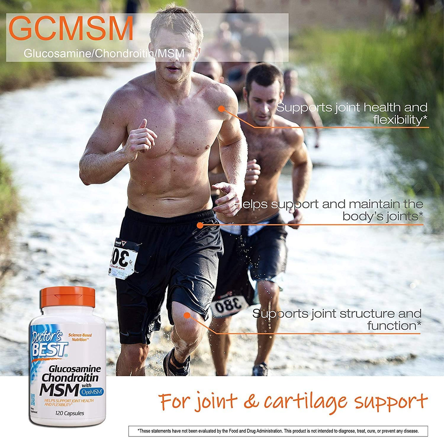 Glucosamine Chondroitin Msm with Optimsm Capsules, Supports Healthy Joint Structure, Function & Comfort, Non-Gmo, Gluten Free, Soy Free, 120 Count (Pack of 1)