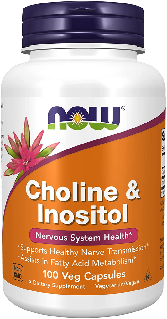 Supplements, Choline & Inositol 500 Mg, Healthy Nerve Transmission*, Nervous System Health*, 100 Capsules