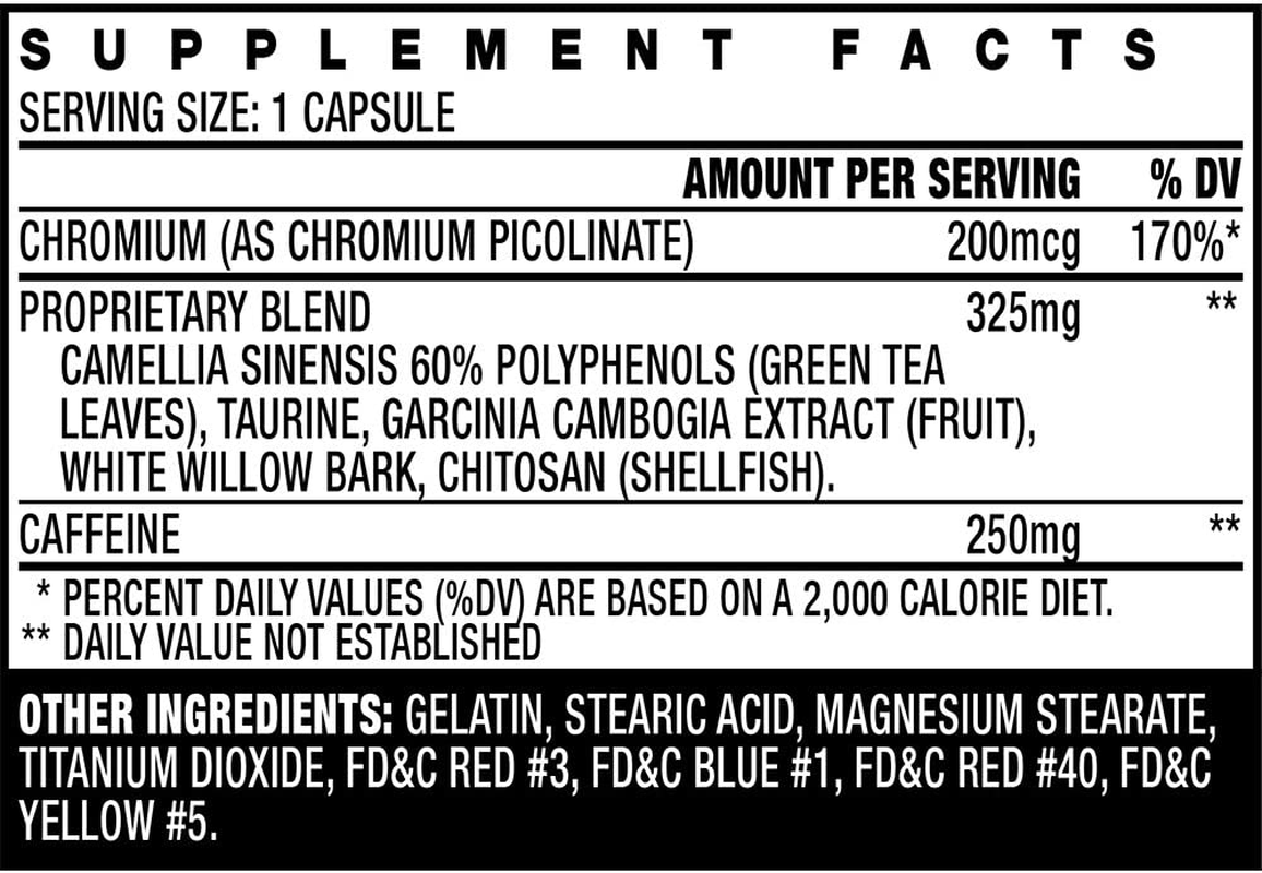 Metabolizing Fat Burner with Chitosan, Capsules, 100Count Bottle