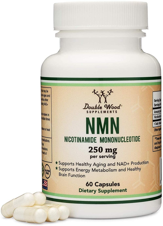 NMN Nicotinamide Mononucleotide Supplement - Stabilized Form, 250Mg per Serving (60 Capsules), Third Party Tested, to Boost NAD+ Levels like Riboside for Healthy Aging by