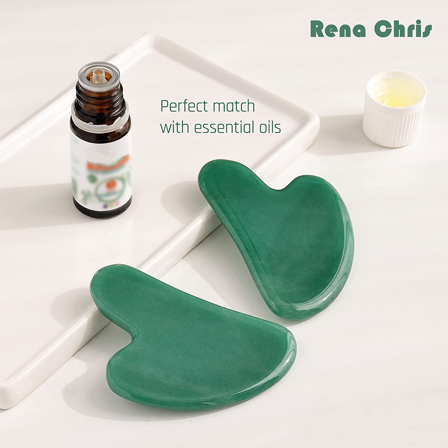 Gua Sha,Natural Jade Gua Sha, Guasha Tool for Face, Gua Sha Facial Tools Body Massage Tool Skin Care SPA Acupuncture