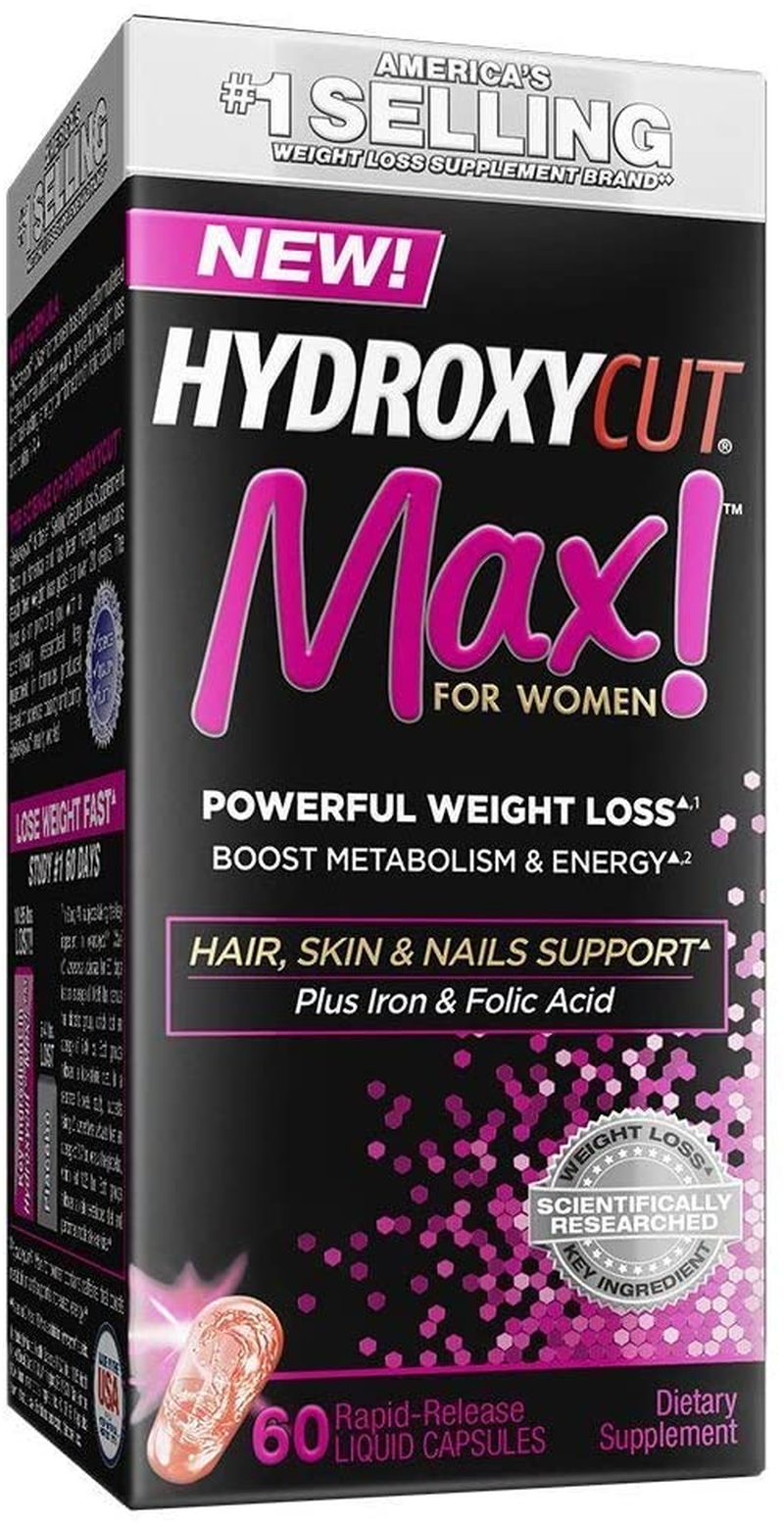 Weight Loss Pills for Women |  Max | Weight Loss Supplement Pills with Biotin | Hair Nails and Skin Vitamins | Iron Supplement, 60 Count