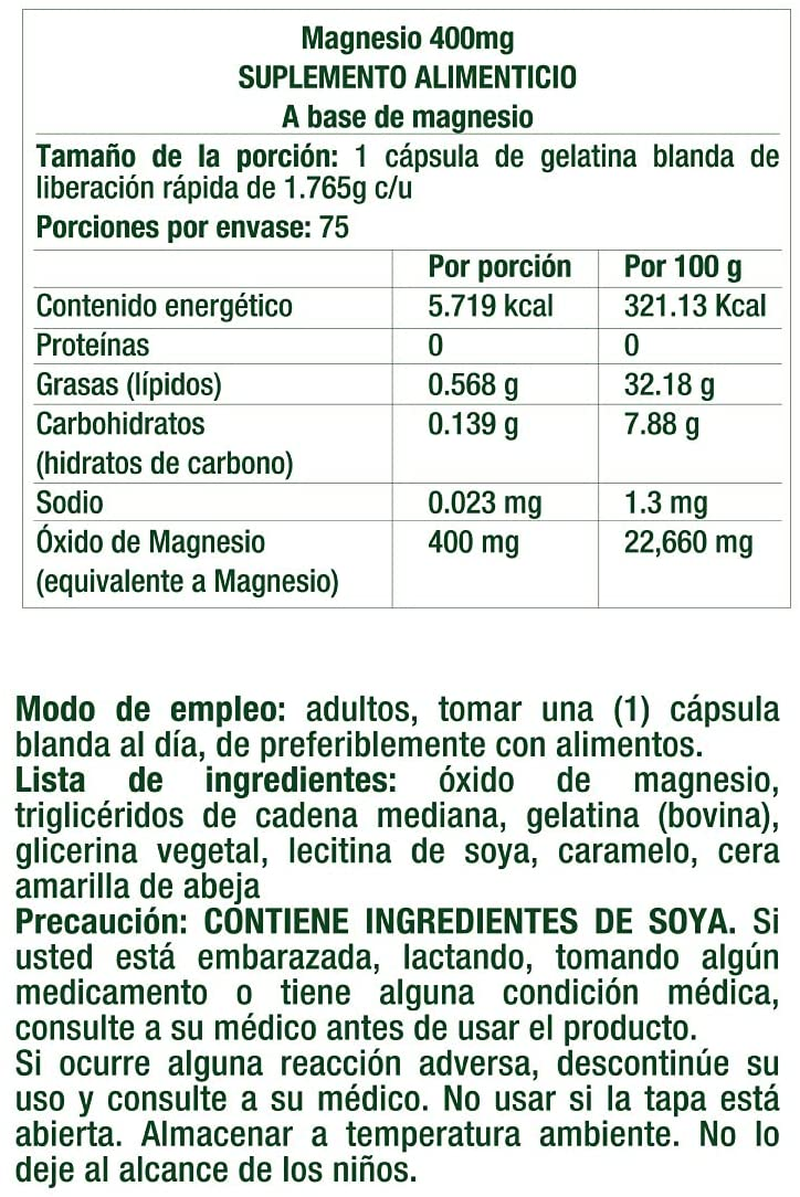 Magnesium 400 Mg, 75 Softgels