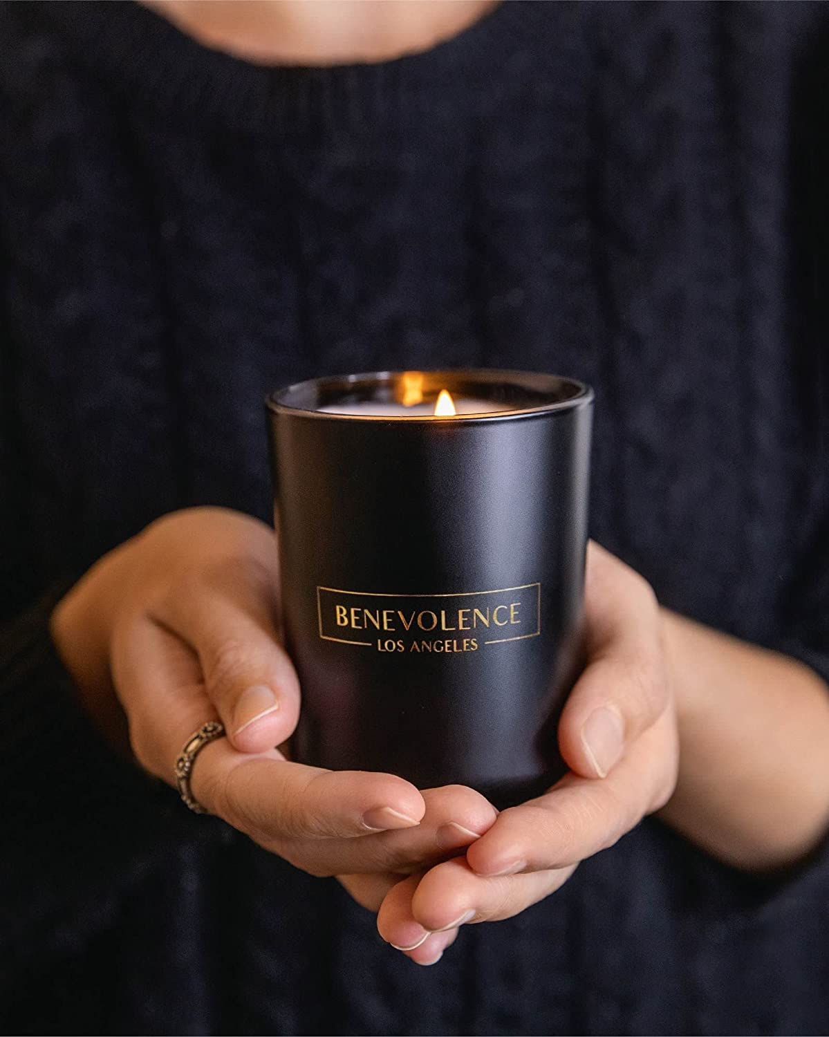 Premium Bergamot & Jasmine Candle | Highly Scented Candles for Home | 6 Oz 35 Hour Burn, All Natural Soy Candles | Aromatherapy Bergamot Candles with Matte Black Glass Gift Box