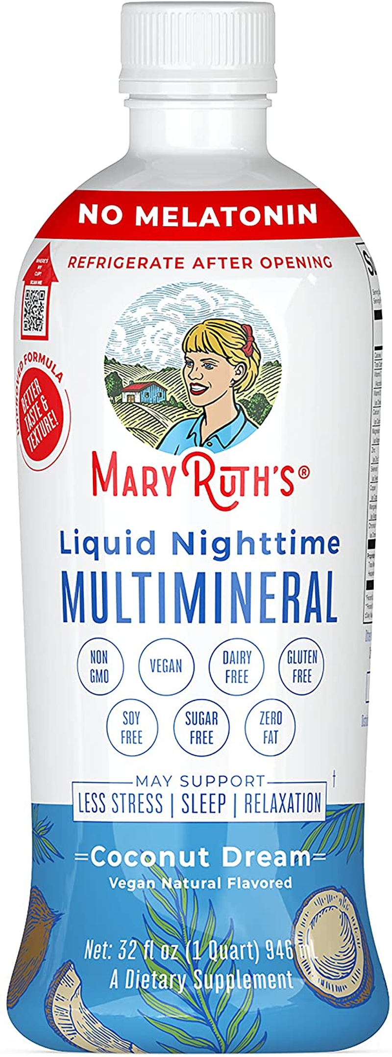 Nighttime Liquid Multimineral Supplement | Sugar Free | Natural Sleep Support for Adults & Kids | NO Melatonin | Magnesium, Calcium & MSM | Available in 4 Flavors | Vegan | Gluten Free | 32 Servings