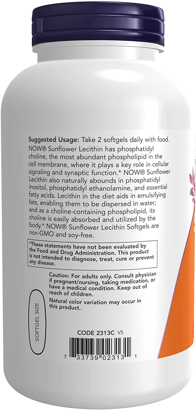 Supplements, Sunflower Lecithin 1200 Mg with Phosphatidyl Choline, 200 Softgels