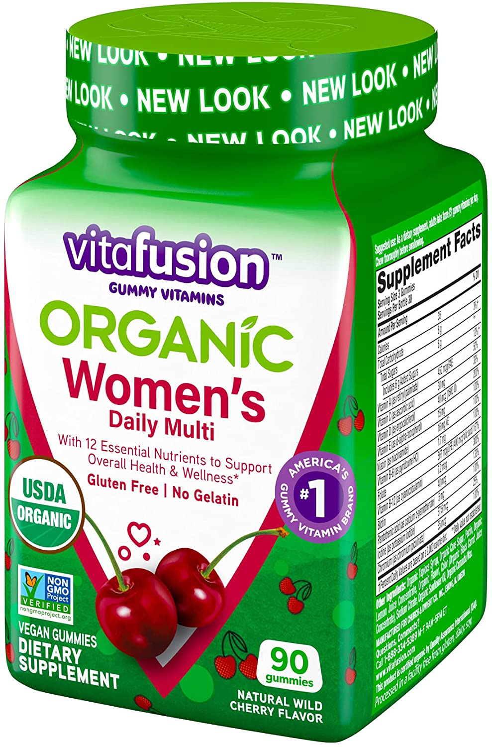 Organic Women’S Gummy Multivitamin, 90 Count - Non-Gmo, Gluten-Free, No Gelatin, No HFCS