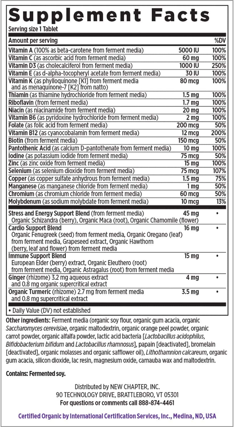 Men’S Multivitamin + Immune, Energy & Stress Support – Every Man’S One Daily with Fermented Probiotics & Whole Foods + Vitamin D3 + Vitamin B6 & B12 + Organic Non-Gmo Ingredients - 48 Ct