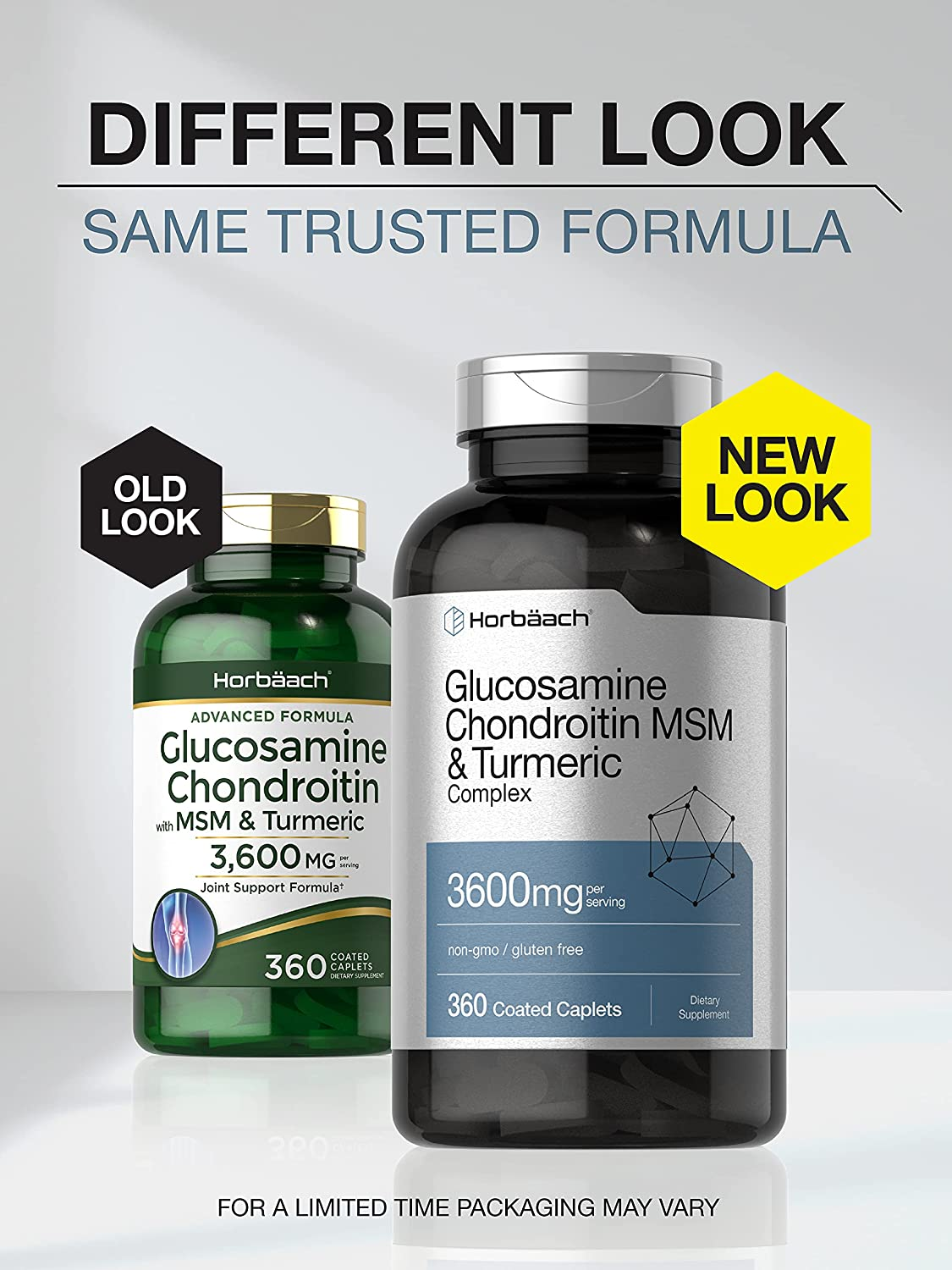 Glucosamine Chondroitin | 3600 Mg | 360 Caplets | MSM and Turmeric | Advanced Formula | Non-Gmo, Gluten Free | by Horbaach