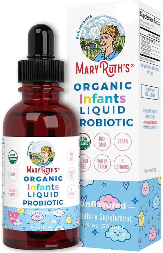 USDA Organic Liquid Probiotic Drops by Maryruth'S | 4 Month Supply | Probiotics for Digestive Health | Gut Health & Immune Support Supplement | Vegan | Non-Gmo | Gluten Free | 125 Servings