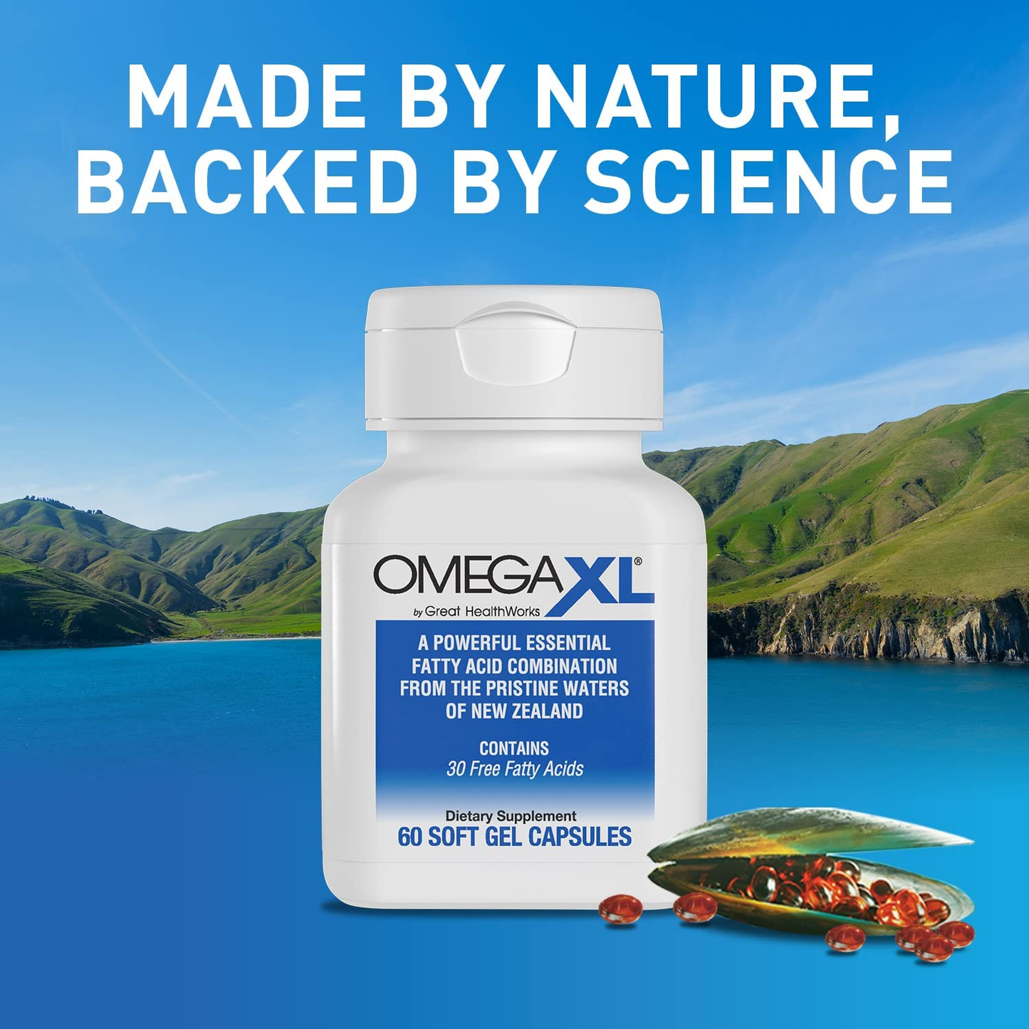 Support for Joint & Muscle Health, Mobility & Joint Pain Relief - 30+ Fatty Acids Green-Lipped Mussels No Fishy Aftertaste - 60 Softgels