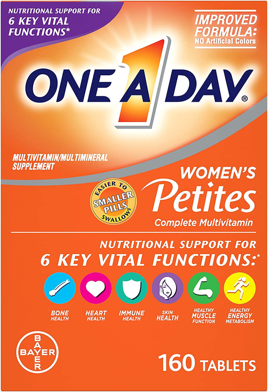 Women’S Petites Multivitamin,Supplement with Vitamin A, Vitamin C, Vitamin D, Vitamin E and Zinc for Immune Health Support, B Vitamins, Biotin, Folate (As Folic Acid) & More, 160 Count