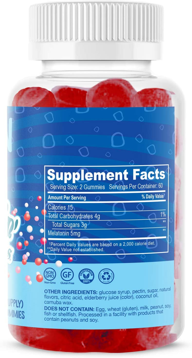 Dippin' Dots - Melatonin Sleep Support Gummies (120 Count) Strawberry Sunset Creme Flavor Chews | 2.5Mg per Gummy Sleep Supplement for Children and Adults | Supplement for Faster Faster & Longer Sleep