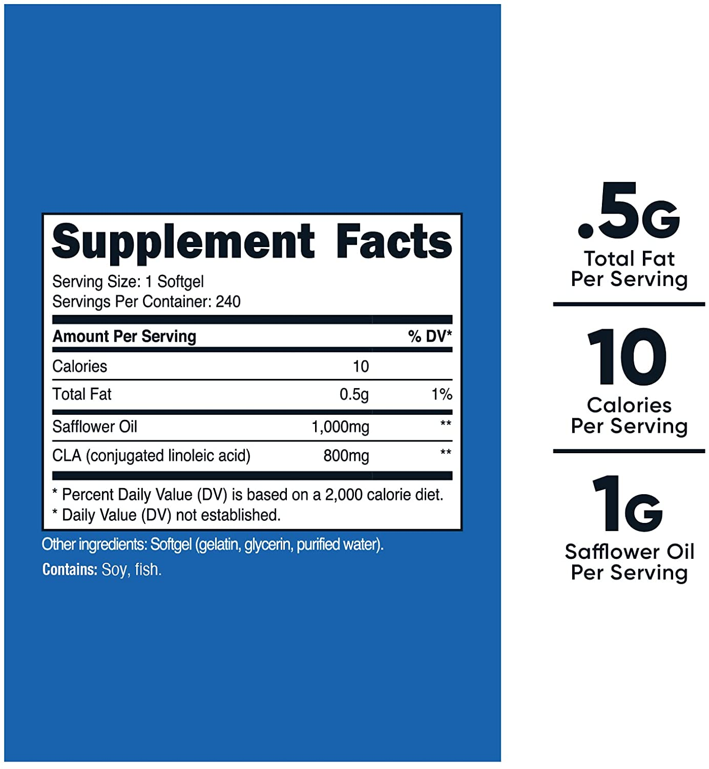 CLA (Conjugated Linoleic Acid) 800Mg, 240 Softgels (2 Bottles)