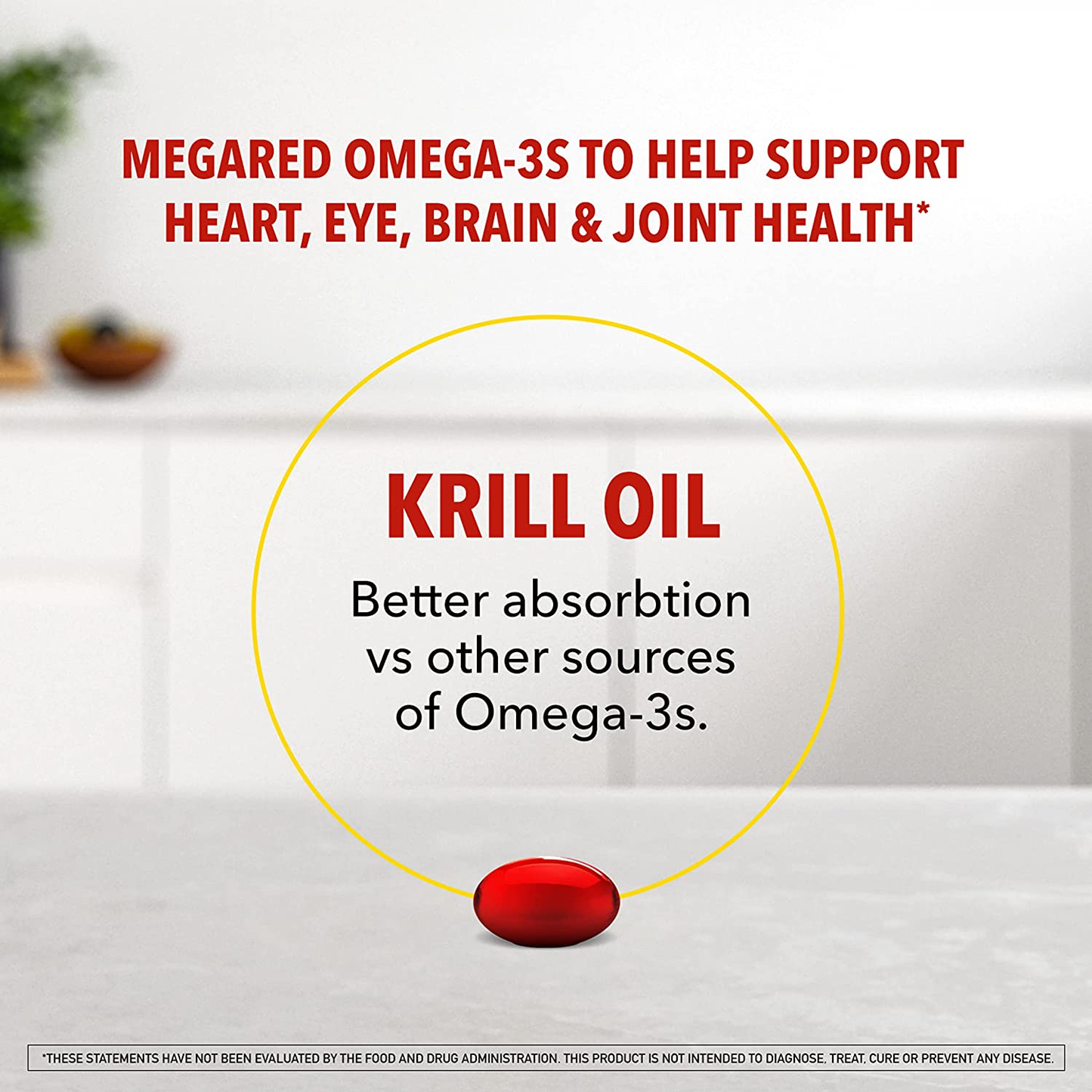 Antarctic Krill Oil 350Mg Omega 3 Fatty Acid Supplement, Megared EPA & DHA Krill Oil Softgels (130Cnt Box), Phopholipids, Antioxidant Astaxanthin, Heart Health Supplement with No Fish Oil Aftertaste