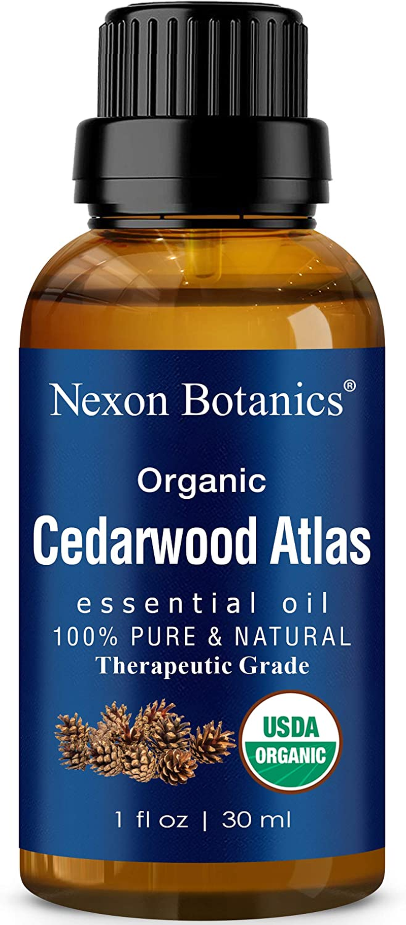 Cedarwood Essential Oil Organic 30 Ml - Natural Pure Cedarwood Oil for Diffuser, Aromatherapy - Cedar Wood Essential Oil - Soothes Muscle Pain - Skin Use and Hair Care -