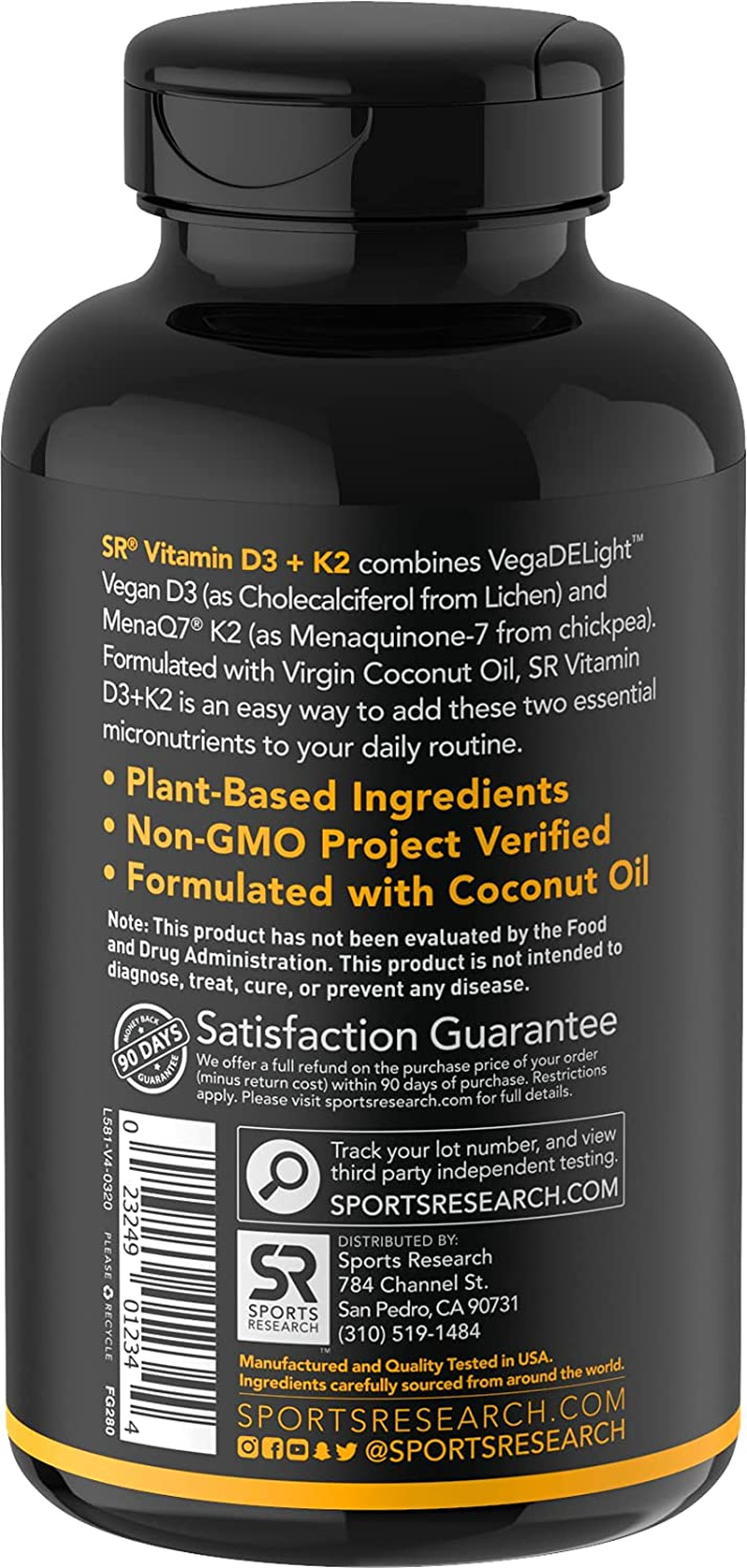 Vegan Vitamin D3 + K2 Supplement with Organic Coconut Oil - 5000Iu Vitamin D with 100Mcg Mk7 Vitamin K - Supports Calcium for Stronger Bones & Immune Health - 30 Softgels for Adults