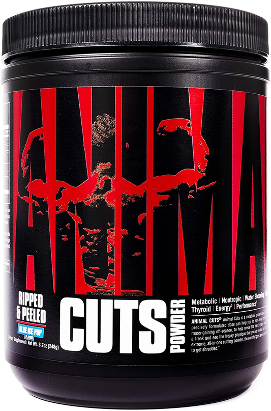 Universal Nutrition  Cuts Powder - Metabolic Enhancer, Nootropics, Carnitine, Tyrosine, Diuretic, Great Tasting, Blue Ice Pop, 42 Count