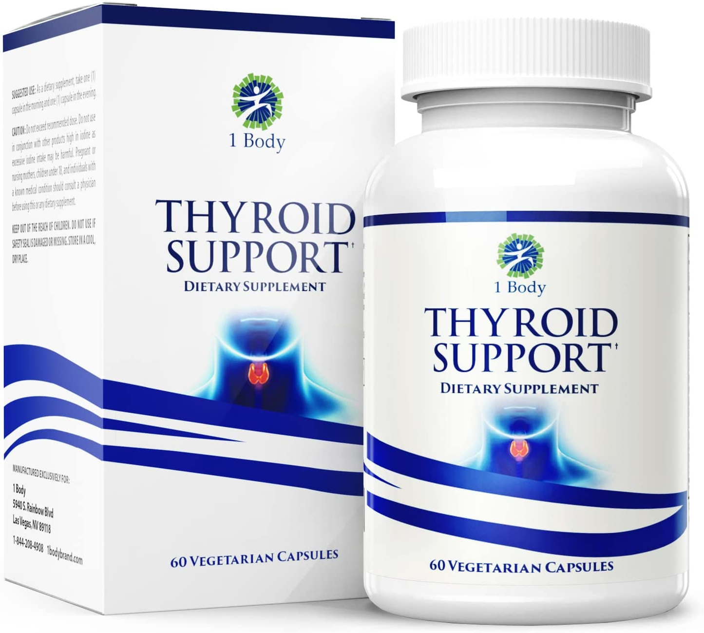 Thyroid Support Supplement for Women and Men - Energy & Focus Formula - Vegetarian & Non-Gmo - Iodine, Vitamin B12 Complex, Zinc, Selenium, Ashwagandha, Copper, Coleus Forskohlii, & More 30 Day Supply