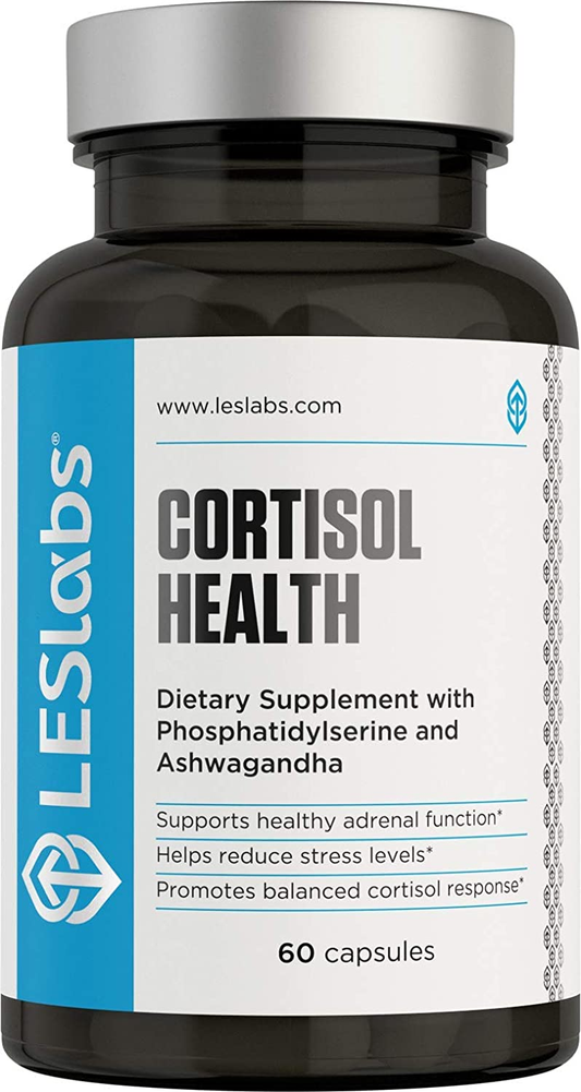 Cortisol Health, Adrenal Function Supplement for Stress Relief, Balanced Cortisol Response & Relaxation with Phosphatidylserine & Ashwagandha, 60 Capsules