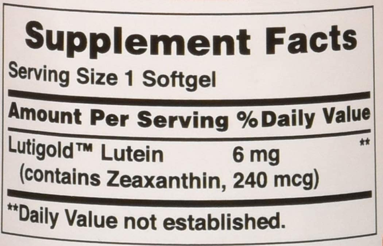 Lutein 6 Mg with Zeaxanthin Supports Eye Health, 200 Count by Puritan'S Pride