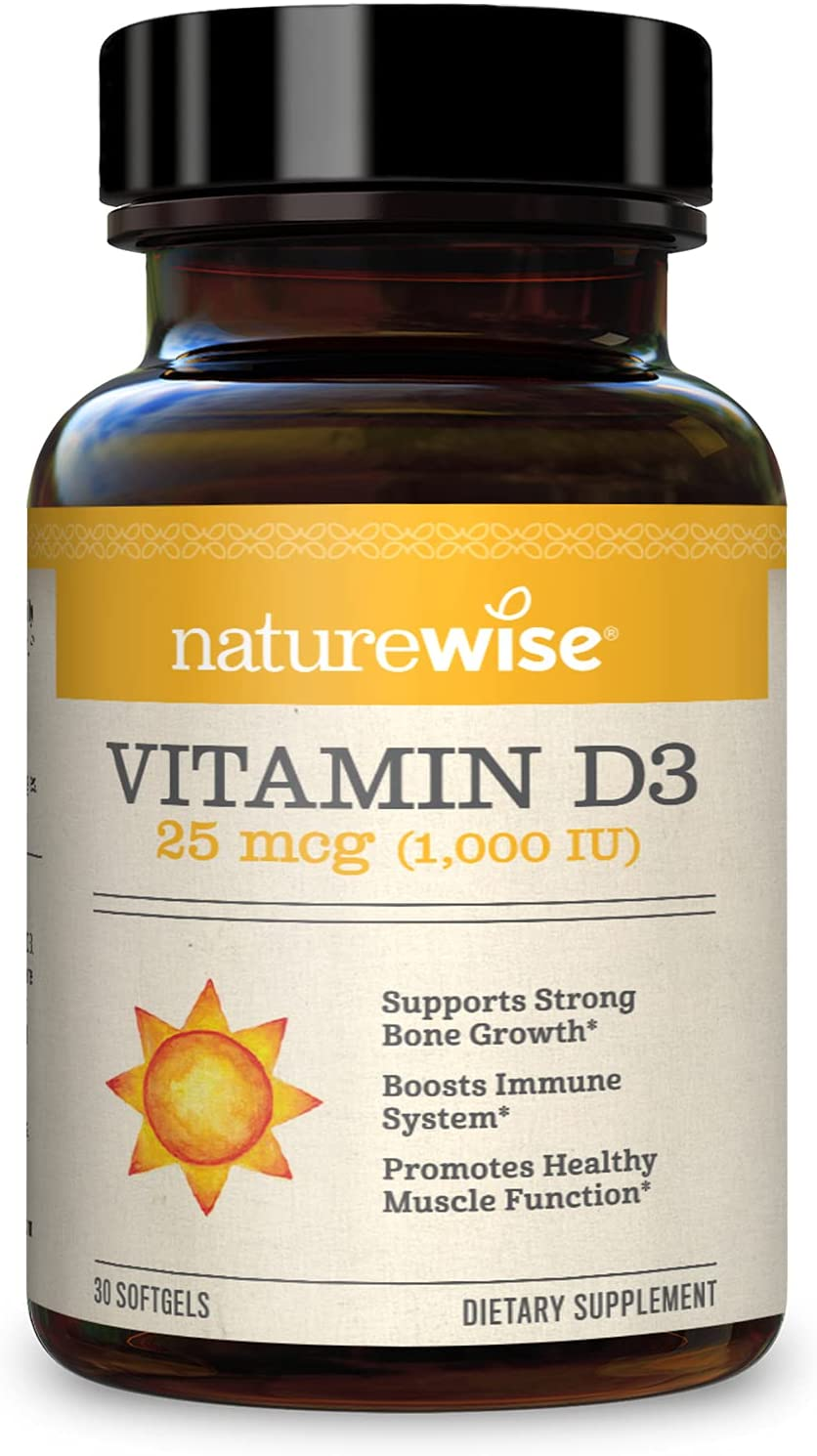 Vitamin D3 1000Iu (25 Mcg) 1 Month Supply for Healthy Muscle Function, Bone Health and Immune Support, Non-Gmo, Gluten Free in Cold-Pressed Olive Oil, Packaging May V, 30 Count