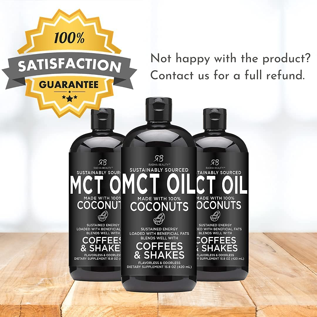 Premium MCT Oil Made Only from Non-Gmo Coconuts - 15.8Oz. Keto, Paleo, Gluten Free and Vegan Approved.