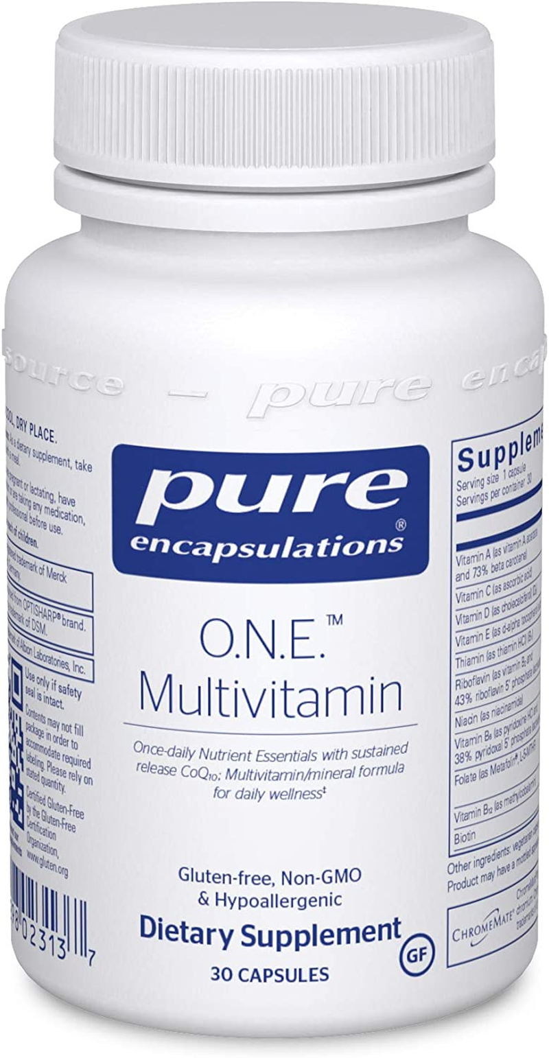 O.N.E. Multivitamin | Once Daily Multivitamin with Antioxidant Complex Metafolin, Coq10, and Lutein to Support Vision, Cognitive Function, and Cellular Health* | 30 Capsules