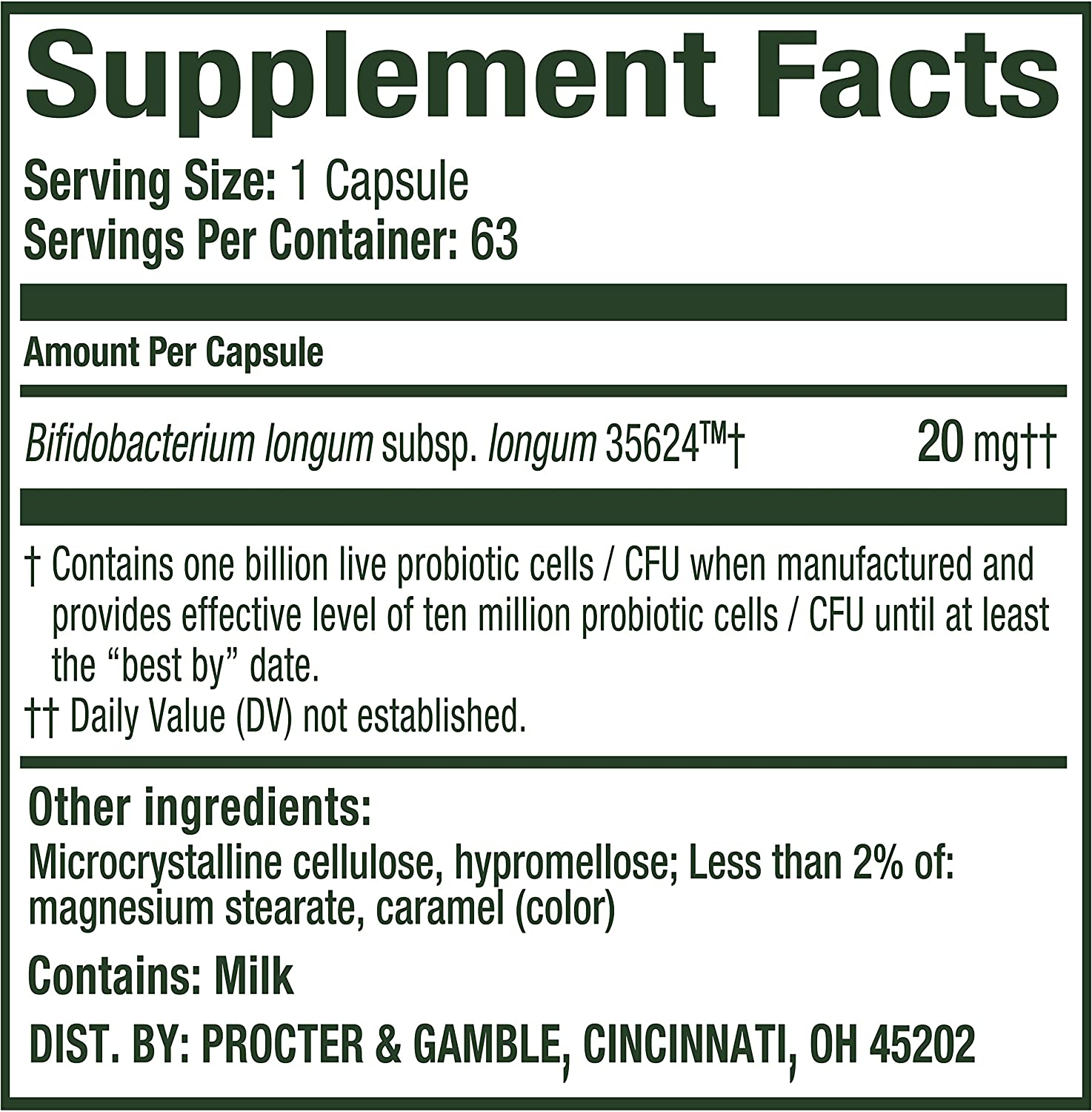 Probiotic, Pro Formula, Probiotics for Women and Men, Daily Probiotic Supplement for Digestive Health, Helps Soothe Occasional Abdominal Discomfort, Gas, and Bloating 63 Capsules